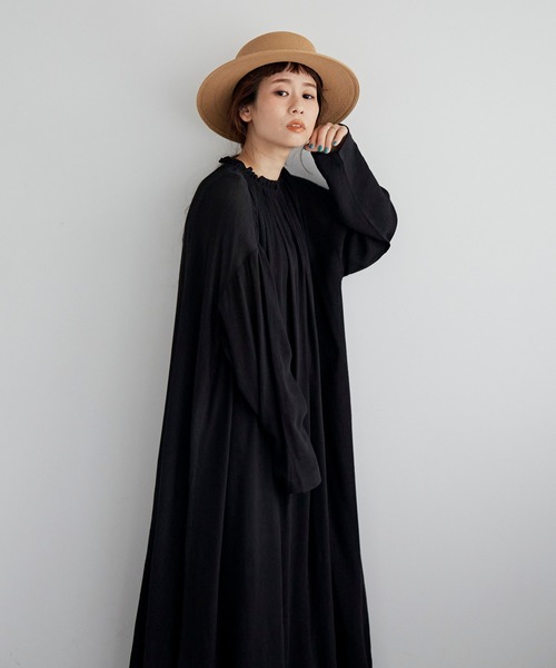 Libra Cue（リブラ キュー）の「シフォン楊柳シアーワンピース（ワンピース・レディース・ホワイト/ブラック/ピンクベージュ・FREE）」の15枚目の写真