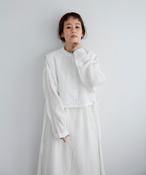 Libra Cue（リブラ キュー）の「シフォン楊柳シアーワンピース（ワンピース・レディース・ホワイト/ブラック/ピンクベージュ・FREE）」の17枚目の写真