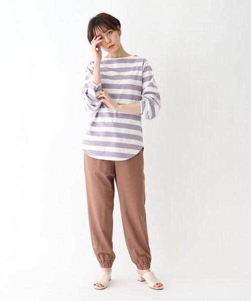 ELIN フォルム パンツ   アクアガール osharewalker ワイドパンツ レディース 夏 ボトムス タック