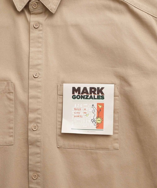 Mark Gonzales（マーク・ゴンザレス）の「Mark Gonzales/マークゴンザレス MONO-MART別注 オーバーサイズ ピスネームCPO半袖シャツ レギュラカラーシャツ（シャツ/ブラウス・メンズ・チャコールグレー/ベージュ/ネイビー/グレー/カーキ/インディゴブルー/ブルー/グリーン/アイボリー/モカ/グレー系その他・S/M/L）」の22枚目の写真