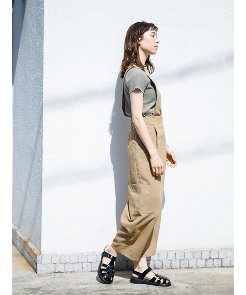 koe（コエ）の「アウトメローリブ半袖プルオーバー＊（Tシャツ/カットソー・レディース・サックスブルー/ベージュ/ブラック/カーキ/ピンク/ホワイト・FREE）」の11枚目の写真