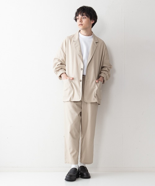 UNIIT（ユニット）の「【UNIIT】コットンリネン　ルーズフィット（オーバーサイズ/ビッグシルエット）　テーラードジャケット　セットアップ対応品番（テーラードジャケット・メンズ・ライトグレー/ブラック/ライトベージュ・MEDIUM/LARGE）」の21枚目の写真
