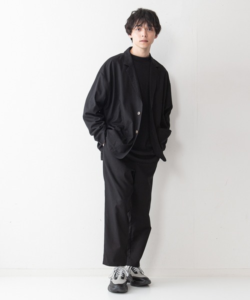 UNIIT（ユニット）の「【UNIIT】コットンリネン　ルーズフィット（オーバーサイズ/ビッグシルエット）　テーラードジャケット　セットアップ対応品番（テーラードジャケット・メンズ・ライトグレー/ブラック/ライトベージュ・MEDIUM/LARGE）」の5枚目の写真