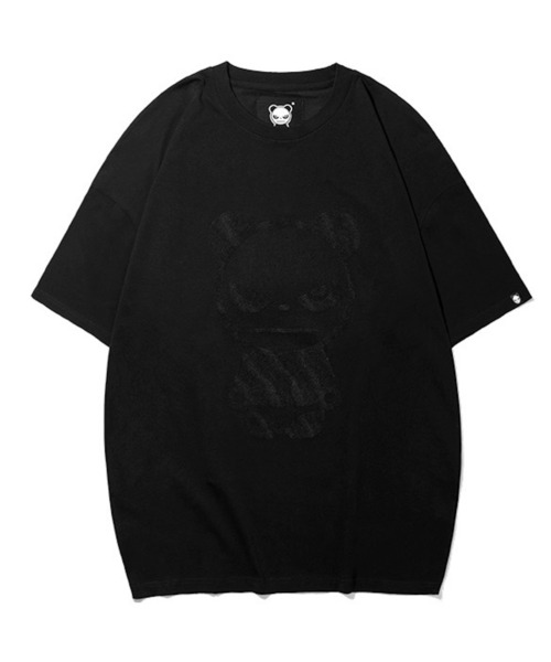 HIPANDA(ハイパンダ)の「HIPANDA HIPANDA メンズ BASIC ラバーシャドープリント 半袖Tシャツ(Tシャツ/カットソー・メンズ・ブラック/ホワイト・SMALL/XX-LARGE/X-LARGE/MEDIUM/LARGE)」の1枚目の写真