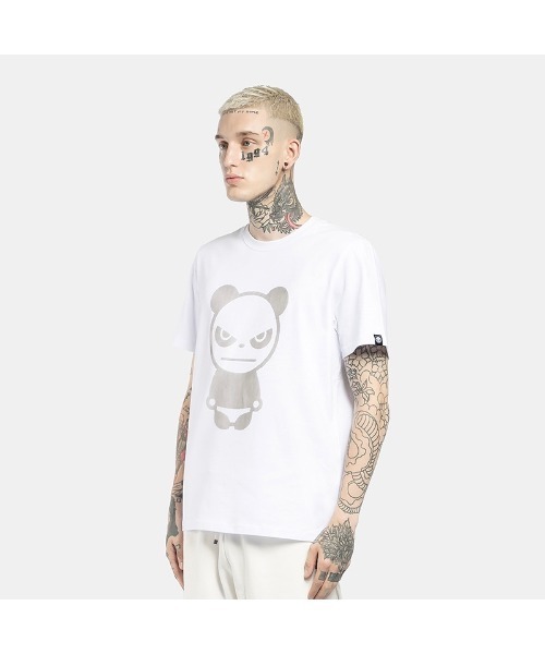 HIPANDA(ハイパンダ)の「HIPANDA HIPANDA メンズ BASIC ラバーシャドープリント 半袖Tシャツ(Tシャツ/カットソー・メンズ・ブラック/ホワイト・SMALL/XX-LARGE/X-LARGE/MEDIUM/LARGE)」の5枚目の写真