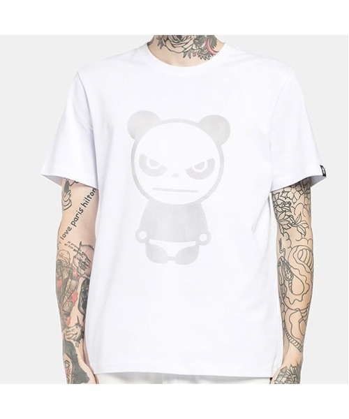 HIPANDA(ハイパンダ)の「HIPANDA HIPANDA メンズ BASIC ラバーシャドープリント 半袖Tシャツ(Tシャツ/カットソー・メンズ・ブラック/ホワイト・SMALL/XX-LARGE/X-LARGE/MEDIUM/LARGE)」の6枚目の写真