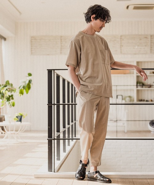 GLOBAL WORK(グローバルワーク)の「爽快リネンミックスT/935474(Tシャツ/カットソー・メンズ・チャコールグレー/ベージュ/カーキ・SMALL/MEDIUM/LARGE)」の5枚目の写真