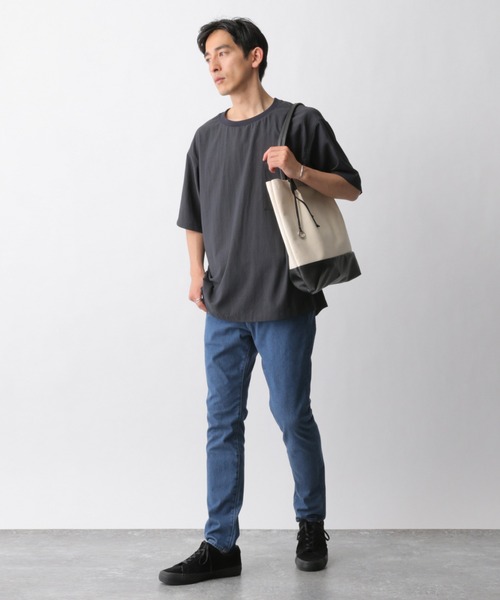 GLOBAL WORK(グローバルワーク)の「爽快リネンミックスT/935474(Tシャツ/カットソー・メンズ・チャコールグレー/ベージュ/カーキ・SMALL/MEDIUM/LARGE)」の7枚目の写真