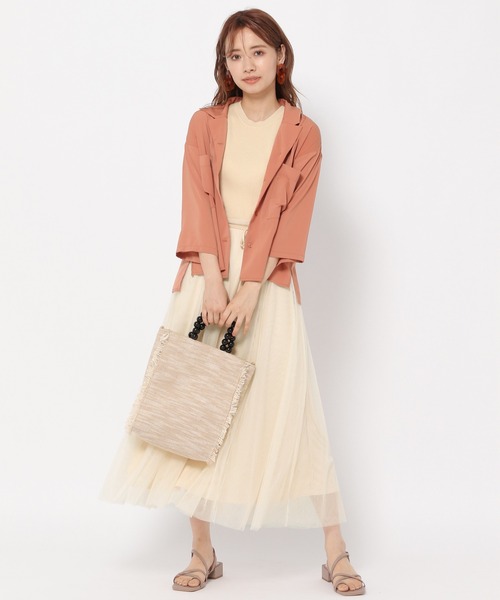 mysty woman(ミスティウーマン)の「ニットチュールドッキングワンピース 949389(ワンピース・レディース・アイボリー/ブラック/モカ・FREE)」の20枚目の写真