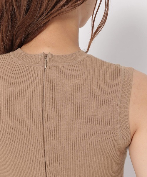 mysty woman(ミスティウーマン)の「ニットチュールドッキングワンピース 949389(ワンピース・レディース・アイボリー/ブラック/モカ・FREE)」の12枚目の写真