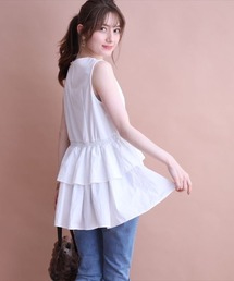 極美品♡アプワイザーリッシェ 裾ドッキングパールカットソー ペプラム半袖フレアg 極美品♡アプワイザーリッシェ 裾ドッキングパールカットソー