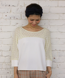 mystic | ラメニットソー切替プルオーバー(ニット/セーター)