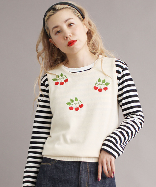 peu pres（プープレ）の「●ヒメリンゴ刺繍 ベスト（ベスト・レディース・ブラック/ホワイト・FREE）」の17枚目の写真