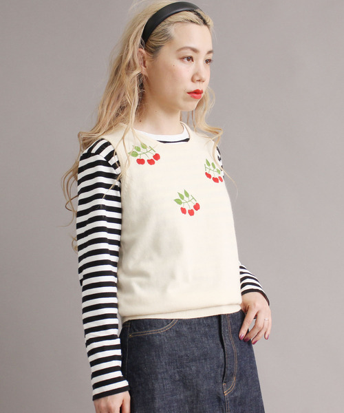 peu pres（プープレ）の「●ヒメリンゴ刺繍 ベスト（ベスト・レディース・ブラック/ホワイト・FREE）」の10枚目の写真