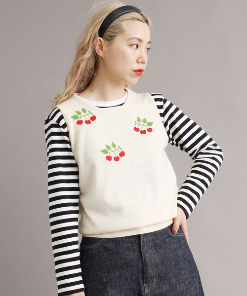 peu pres（プープレ）の「●ヒメリンゴ刺繍 ベスト（ベスト・レディース・ブラック/ホワイト・FREE）」の18枚目の写真