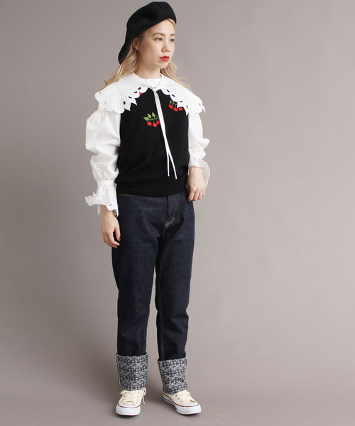 peu pres（プープレ）の「●ヒメリンゴ刺繍 ベスト（ベスト・レディース・ブラック/ホワイト・FREE）」の22枚目の写真