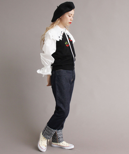 peu pres（プープレ）の「●ヒメリンゴ刺繍 ベスト（ベスト・レディース・ブラック/ホワイト・FREE）」の15枚目の写真