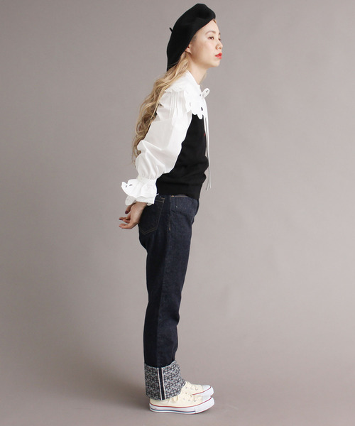 peu pres（プープレ）の「●ヒメリンゴ刺繍 ベスト（ベスト・レディース・ブラック/ホワイト・FREE）」の8枚目の写真