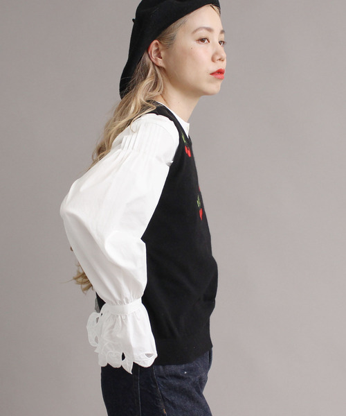 peu pres（プープレ）の「●ヒメリンゴ刺繍 ベスト（ベスト・レディース・ブラック/ホワイト・FREE）」の11枚目の写真