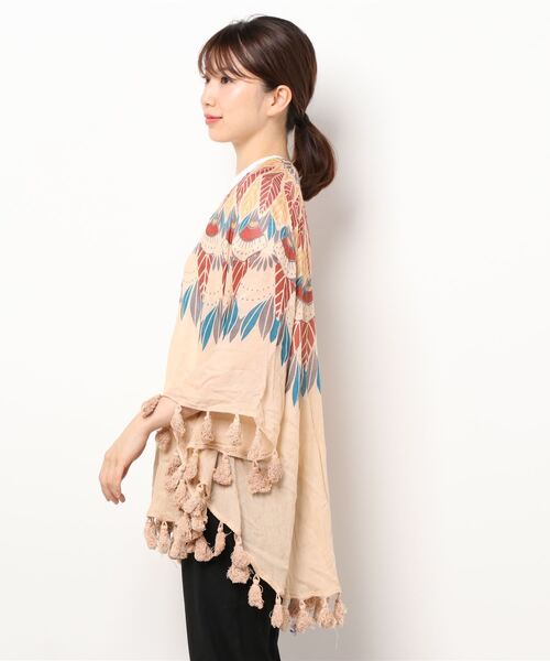 チャイハネ（チャイハネ）の「【チャイハネ】メンデルフリンジカーディガン（カーディガン/ボレロ・レディース・ホワイト/ベージュ/キャメル・FREE）」の6枚目の写真