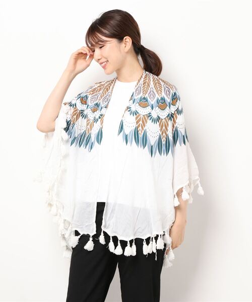 チャイハネ（チャイハネ）の「【チャイハネ】メンデルフリンジカーディガン（カーディガン/ボレロ・レディース・ホワイト/ベージュ/キャメル・FREE）」の8枚目の写真