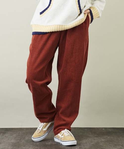 CUBE SUGAR(キューブシュガー)の「細コール ワークパンツ(その他パンツ・レディース・ホワイト/ライトグレー/カーキ/ピンク/ブルー/レッド/ブラック/チャコールグレー・M)」の8枚目の写真