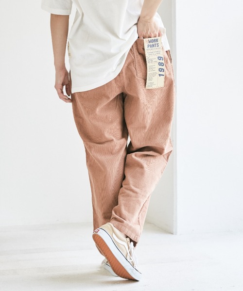 CUBE SUGAR(キューブシュガー)の「細コール ワークパンツ(その他パンツ・レディース・ホワイト/ライトグレー/カーキ/ピンク/ブルー/レッド/ブラック/チャコールグレー・M)」の7枚目の写真