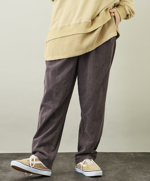 CUBE SUGAR(キューブシュガー)の「細コール ワークパンツ(その他パンツ・レディース・ホワイト/ライトグレー/カーキ/ピンク/ブルー/レッド/ブラック/チャコールグレー・M)」の3枚目の写真