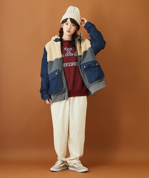 CUBE SUGAR(キューブシュガー)の「細コール ワークパンツ(その他パンツ・レディース・ホワイト/ライトグレー/カーキ/ピンク/ブルー/レッド/ブラック/チャコールグレー・M)」の9枚目の写真