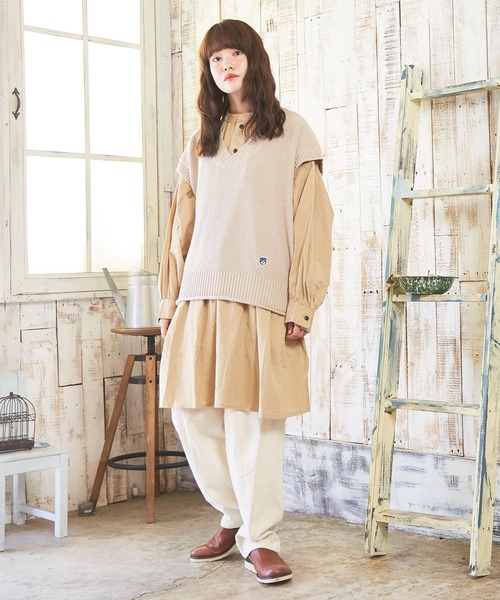 CUBE SUGAR(キューブシュガー)の「細コール ワークパンツ(その他パンツ・レディース・ホワイト/ライトグレー/カーキ/ピンク/ブルー/レッド/ブラック/チャコールグレー・M)」の18枚目の写真