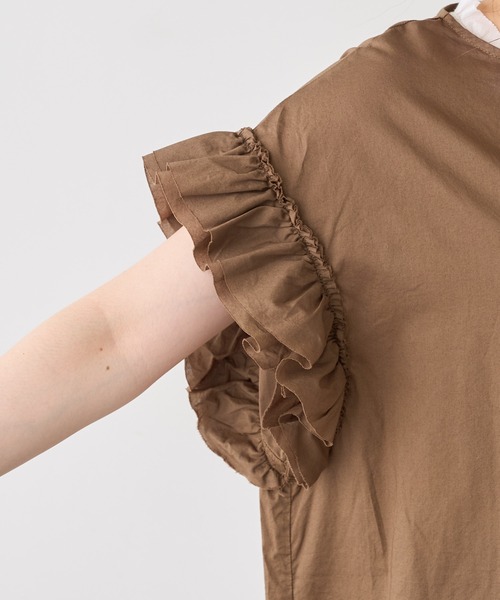 PUAL CE CIN（ピュアルセシン）の「タイプライター袖フリルブラウス（シャツ/ブラウス・レディース・ブラウン/イエロー/アイボリー/スミクロ・FREE）」の17枚目の写真