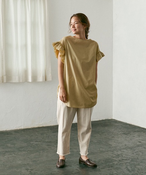 PUAL CE CIN（ピュアルセシン）の「タイプライター袖フリルブラウス（シャツ/ブラウス・レディース・ブラウン/イエロー/アイボリー/スミクロ・FREE）」の19枚目の写真