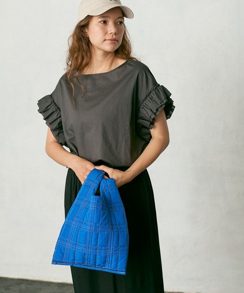 PUAL CE CIN（ピュアルセシン）の「タイプライター袖フリルブラウス（シャツ/ブラウス・レディース・ブラウン/イエロー/アイボリー/スミクロ・FREE）」の9枚目の写真