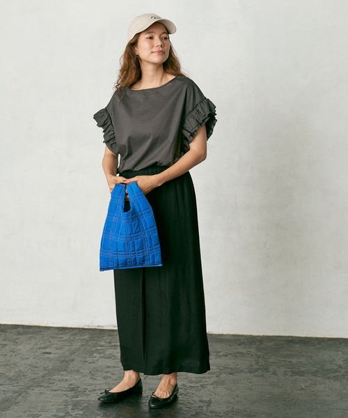 PUAL CE CIN（ピュアルセシン）の「タイプライター袖フリルブラウス（シャツ/ブラウス・レディース・ブラウン/イエロー/アイボリー/スミクロ・FREE）」の16枚目の写真