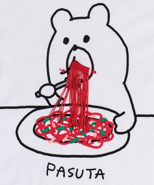 トップスparity スカラーパリティ のファッション Pasutaクマtシャツ Tシャツ カットソー Scolar