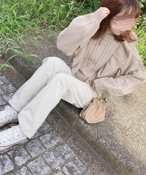 EPIMI E'PIMMY（エピミエピミー）の「ヴィンテージフリルケーブルニット（ニット/セーター・レディース・ダークブルー/ブラック/オフホワイト/ベージュ・MEDIUM）」の16枚目の写真