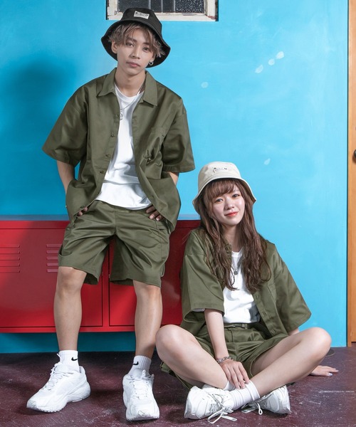 PairPair（ペアペア）の「アクティブシャツ/セットアップ対応(ユニセックス)（シャツ/ブラウス・レディース・アイボリー/カーキ・MEDIUM/LARGE）」の14枚目の写真