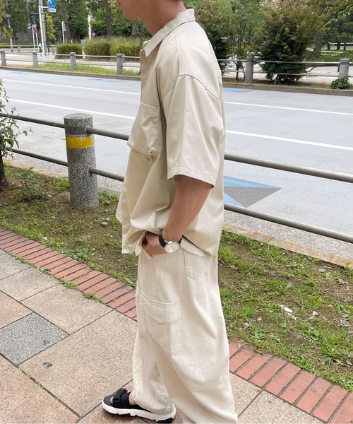 PairPair（ペアペア）の「アクティブシャツ/セットアップ対応(ユニセックス)（シャツ/ブラウス・レディース・アイボリー/カーキ・MEDIUM/LARGE）」の19枚目の写真