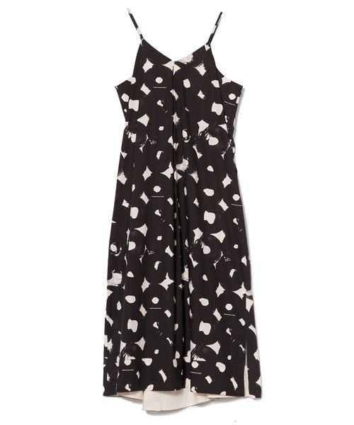 UNDECORATED（アンデコレイテッド）の「UNDECORATED アンデコレイテッド / "KANSAI NOGUCHI" DRESS ×野口寛斉 コラボ 総柄プリント ドレス キャミワンピース / UDS22208（ワンピース・レディース・セージグリーン/ブラック・FREE）」の3枚目の写真