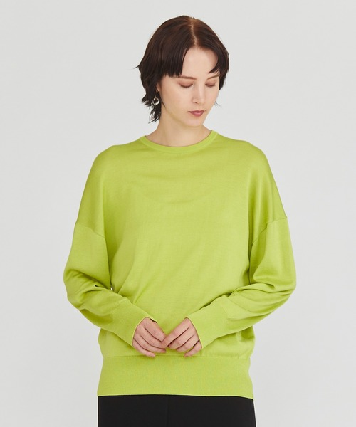 Estnation ウォッシャブルシルククルーネックニット