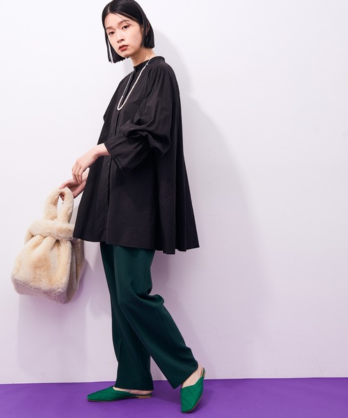 ADAM ET ROPE'（アダムエロペ）の「フリルカフブラウス（シャツ/ブラウス・レディース・ホワイト/ブラック・FREE）」の4枚目の写真