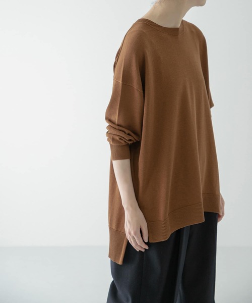 かぐれ（カグレ）の「コットンシルクワイドニット（ニット/セーター・レディース・アイボリー/ブラウン/ブラック・FREE）」の18枚目の写真