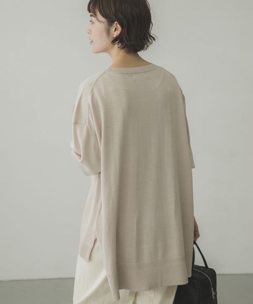 かぐれ（カグレ）の「コットンシルクワイドニット（ニット/セーター・レディース・アイボリー/ブラウン/ブラック・FREE）」の7枚目の写真