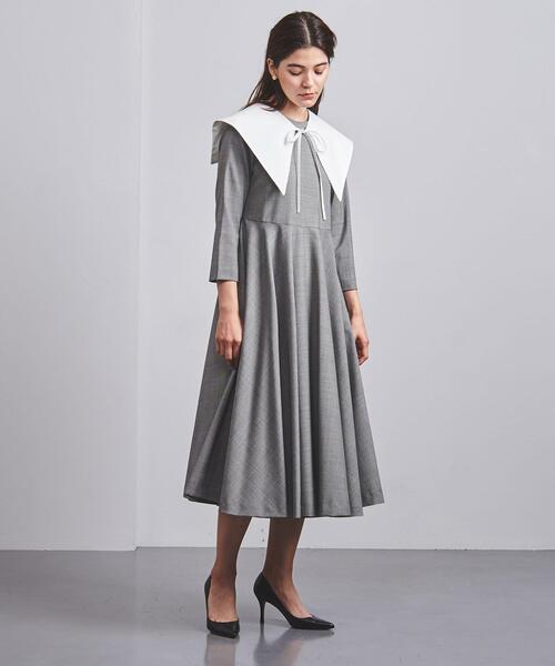 FLICKA(フリッカ)の「<FLICKA(フリッカ)>アタッチドカラー フレア ワンピース(ワンピース・レディース・ダークグレー・0)」の4枚目の写真