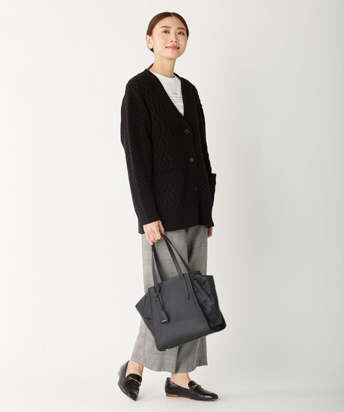 J.PRESS(ジェイプレス)の「T/R ウールストレッチグレンチェックⅡ ストレート パンツ(その他パンツ・レディース・ブラック系3/ネイビー系3・T13/T17/T15)」の6枚目の写真