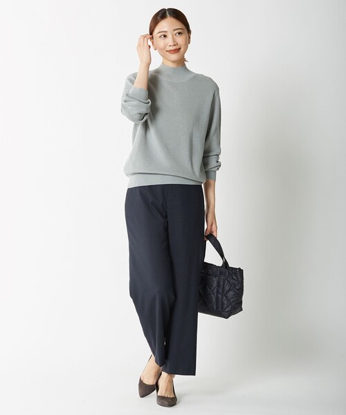J.PRESS(ジェイプレス)の「T/R ウールストレッチグレンチェックⅡ ストレート パンツ(その他パンツ・レディース・ブラック系3/ネイビー系3・T13/T17/T15)」の8枚目の写真