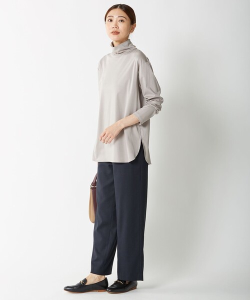 J.PRESS(ジェイプレス)の「T/R ウールストレッチグレンチェックⅡ ストレート パンツ(その他パンツ・レディース・ブラック系3/ネイビー系3・T13/T17/T15)」の9枚目の写真