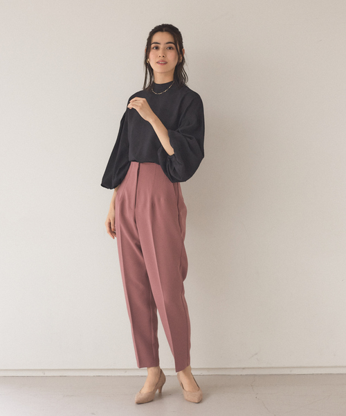 abahouse mavie（アバハウスマヴィ）の「2WAYボリューム袖シアーブラウス（シャツ/ブラウス・レディース・ブラック/ベージュ/ボルドー・フリー）」の4枚目の写真