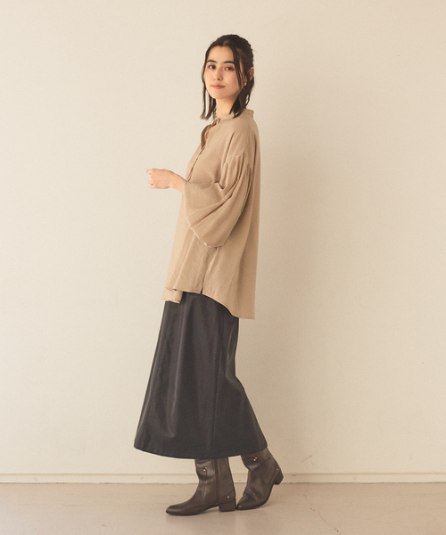 abahouse mavie（アバハウスマヴィ）の「2WAYボリューム袖シアーブラウス（シャツ/ブラウス・レディース・ブラック/ベージュ/ボルドー・フリー）」の12枚目の写真