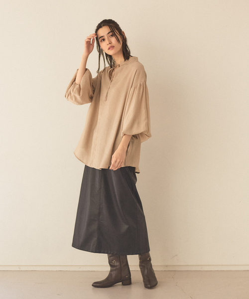 abahouse mavie（アバハウスマヴィ）の「2WAYボリューム袖シアーブラウス（シャツ/ブラウス・レディース・ブラック/ベージュ/ボルドー・フリー）」の13枚目の写真